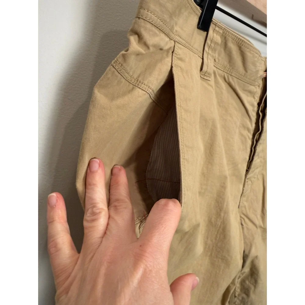 The North Face Mens 40 Tan Khaki Brown‎ Cotton Blend Button Fly Shorts Outdoors